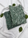 Green Cotton Top & Bottom Set