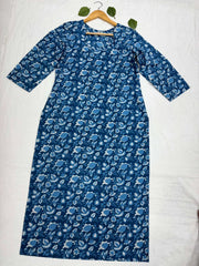 Cotton Indigo Blue Top & Bottom Set