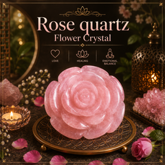 ROSE QUARTZ CRYSTAL FLOWER (LOVE STONE) SIZE: 2 INCHES, 80-100 GMS