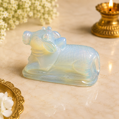 OPALITE CRYSTAL NANDI JI (MOON STONE)  SIZE: 3 INCHES, 150 GMS