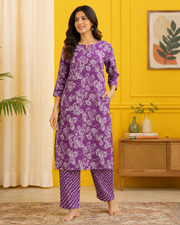 Cotton Printed Top Bottom Set