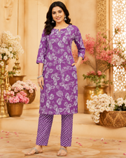 Cotton Printed Top Bottom Set