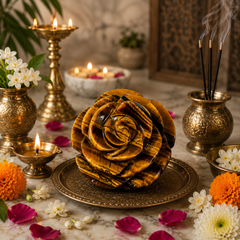 TIGER EYE CRYSTAL FLOWER (STONE OF BUSINESS) SIZE: 2 INCHES, 50-80 GMS