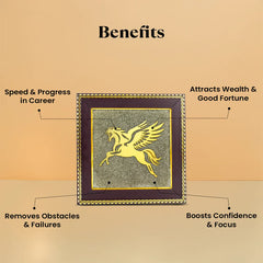 FLYING HORSE RAW PYRITE FRAME (7.5 X 7.5 INCHES)