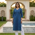 Indigo Blue Bagru Printed Top Bottom Set