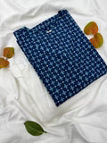 Indigo Blue Bagru Printed Top Bottom Set