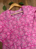 Pink Floral Print Kurta and Bottom Set for Women